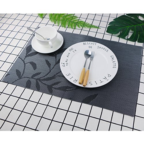 Fanuk-Placemats-Set-of-6-Washable-Heat-Insulation-Non-slip-Woven-Vinyl-Place-Mats-for-Kitchen-and-Dining-Room-Black-Leaf-0-2.jpg